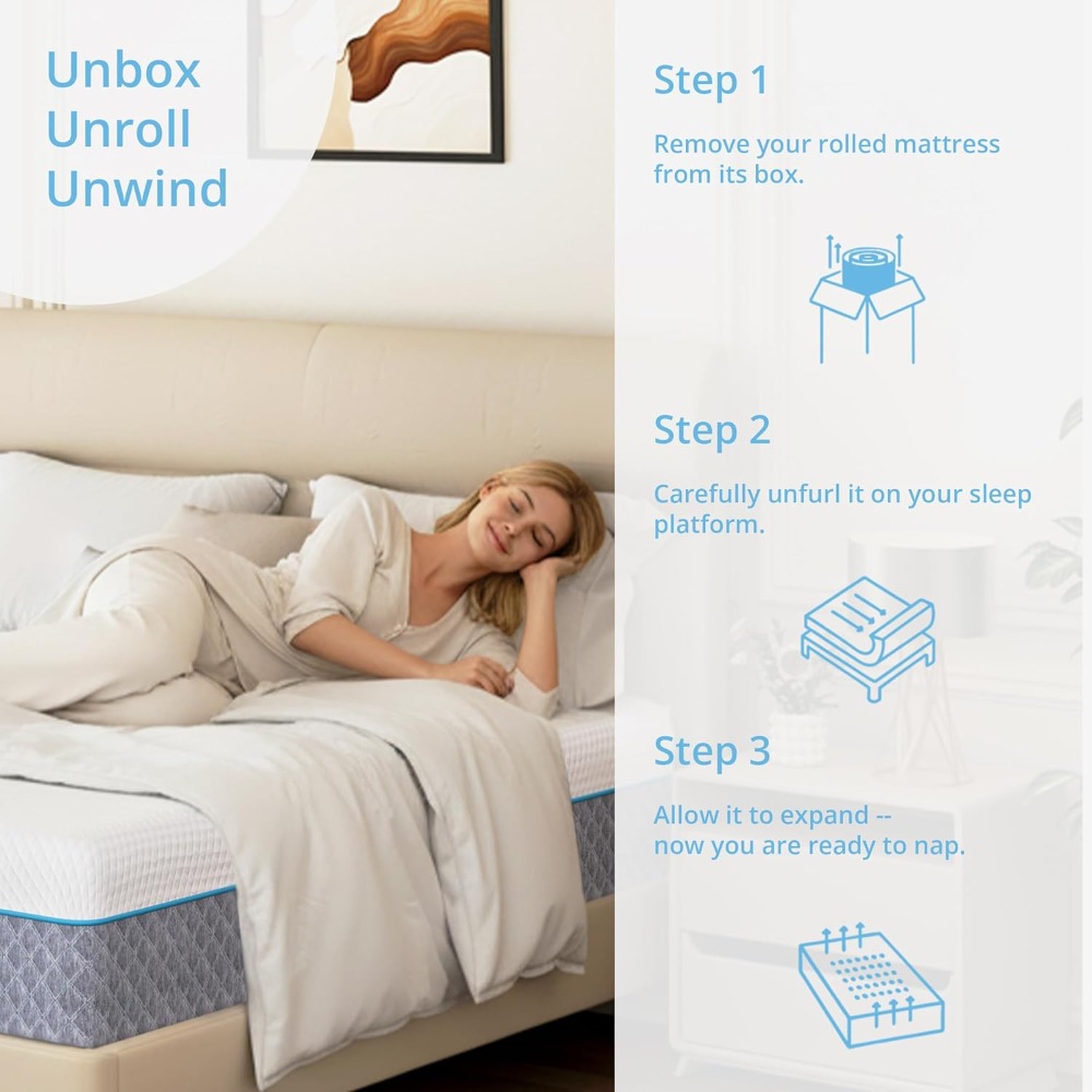 14インチ クイーンサイズ マットレスインボックス、ジェルメ - Memory Foam Mattress In A Box Queen のレビューと価格
