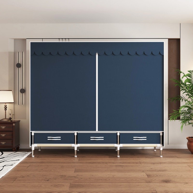 65インチの布製クローゼット（引き出し付き）、防塵カバー付き - Wardrobe Closet Portable Fabric Cover のレビューと価格