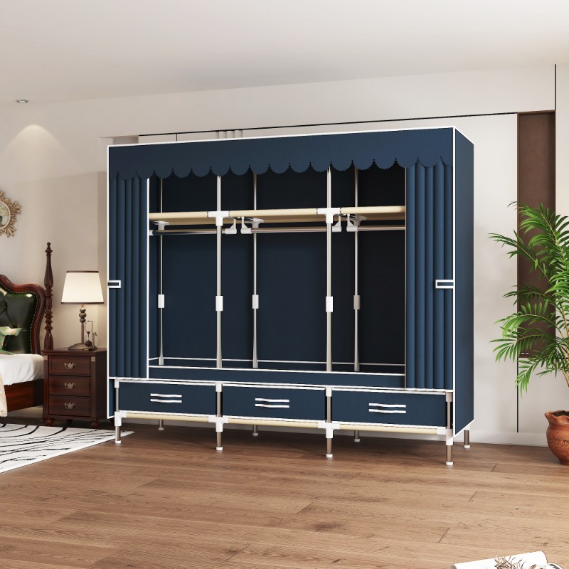 65インチの布製クローゼット（引き出し付き）、防塵カバー付き - Wardrobe Closet Portable Fabric Cover のレビューと価格