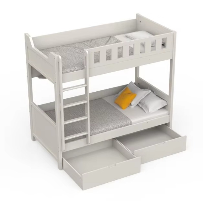 子供用木製収納付き二段ベッド、階段付きキャビネットとスライド - Bunk Bed With Stairs And Slide のレビューと価格