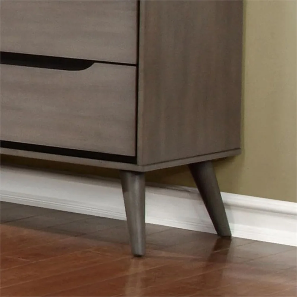 2段引き出し付きミッドセンチュリー風無垢材/木製ベニヤ/MD - Solid Wood Nightstand 2 Drawers のレビューと価格
