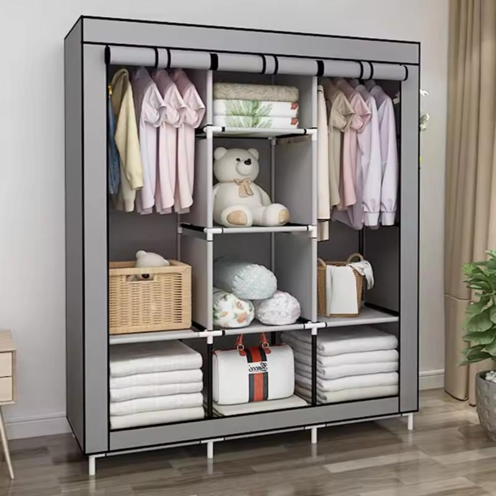 64インチ ポータブル衣類ワードローブ 折りたたみ式 不織布 - Wardrobe Closet Portable Fabric Cover のレビューと価格