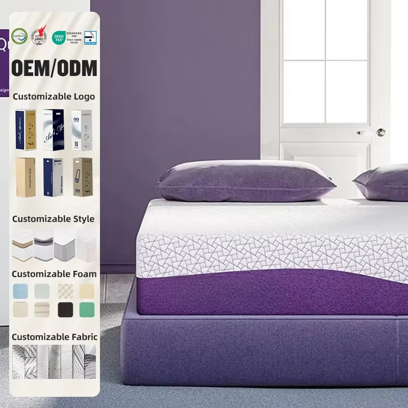 OEM/ODM パープルカラー マットレス クイーン キング - Memory Foam Mattress In A Box Queen のレビューと価格