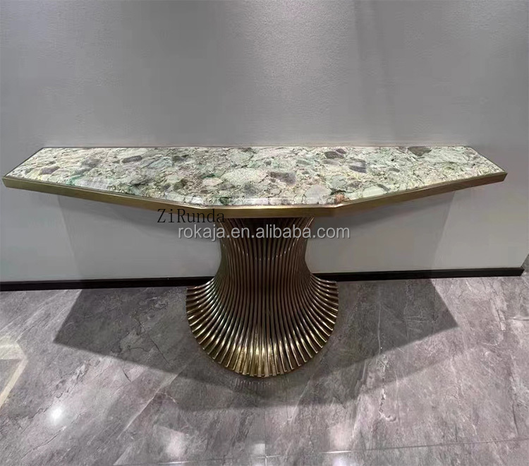 ユニークデザインのコンソールテーブル、ゴールドステンレススチ - Tables のレビューと価格