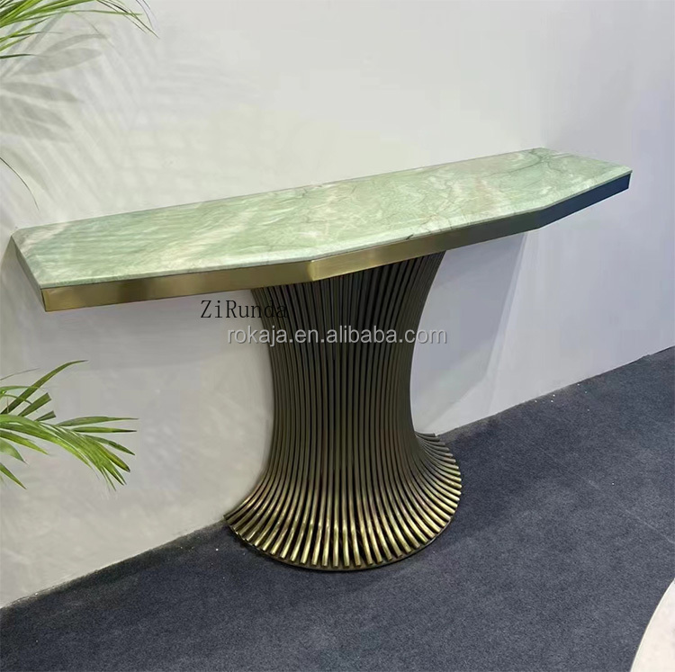 ユニークデザインのコンソールテーブル、ゴールドステンレススチ - Tables のレビューと価格