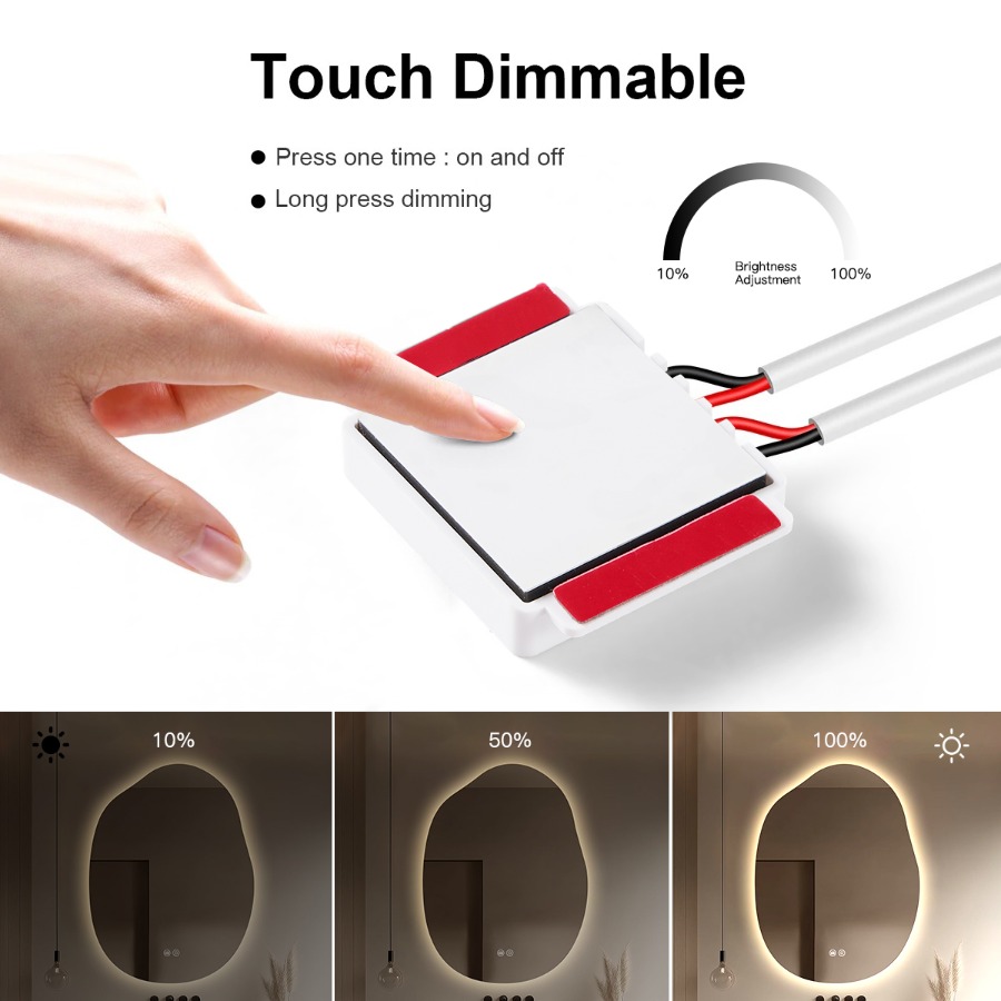 1 セット調光可能なタッチコントロールバスルーム化粧鏡 12 - Dressing Table Vanity With Lighted Mirror のレビューと価格