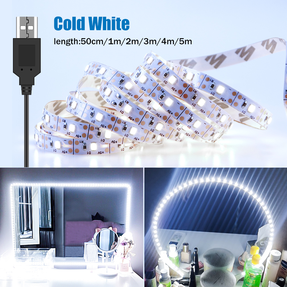 DC5V LED 化粧鏡ライトストリップ USB ドレッシン - Dressing Table Vanity With Lighted Mirror のレビューと価格