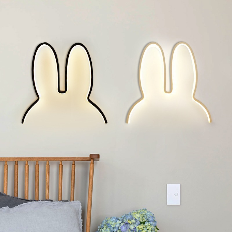 かわいいLEDウサギウォールライト、USB電源、ベビーデスク - Floating Nightstand With Led Light のレビューと価格