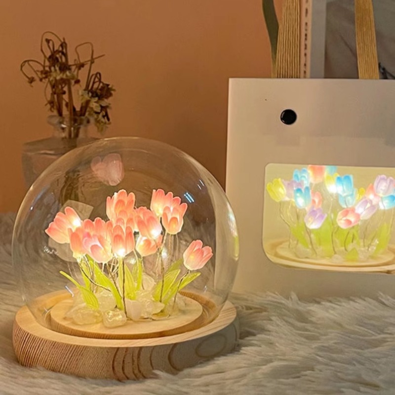 LED DIY 手作りミニチューリップナイトライト材料かわい - Floating Nightstand With Led Light のレビューと価格