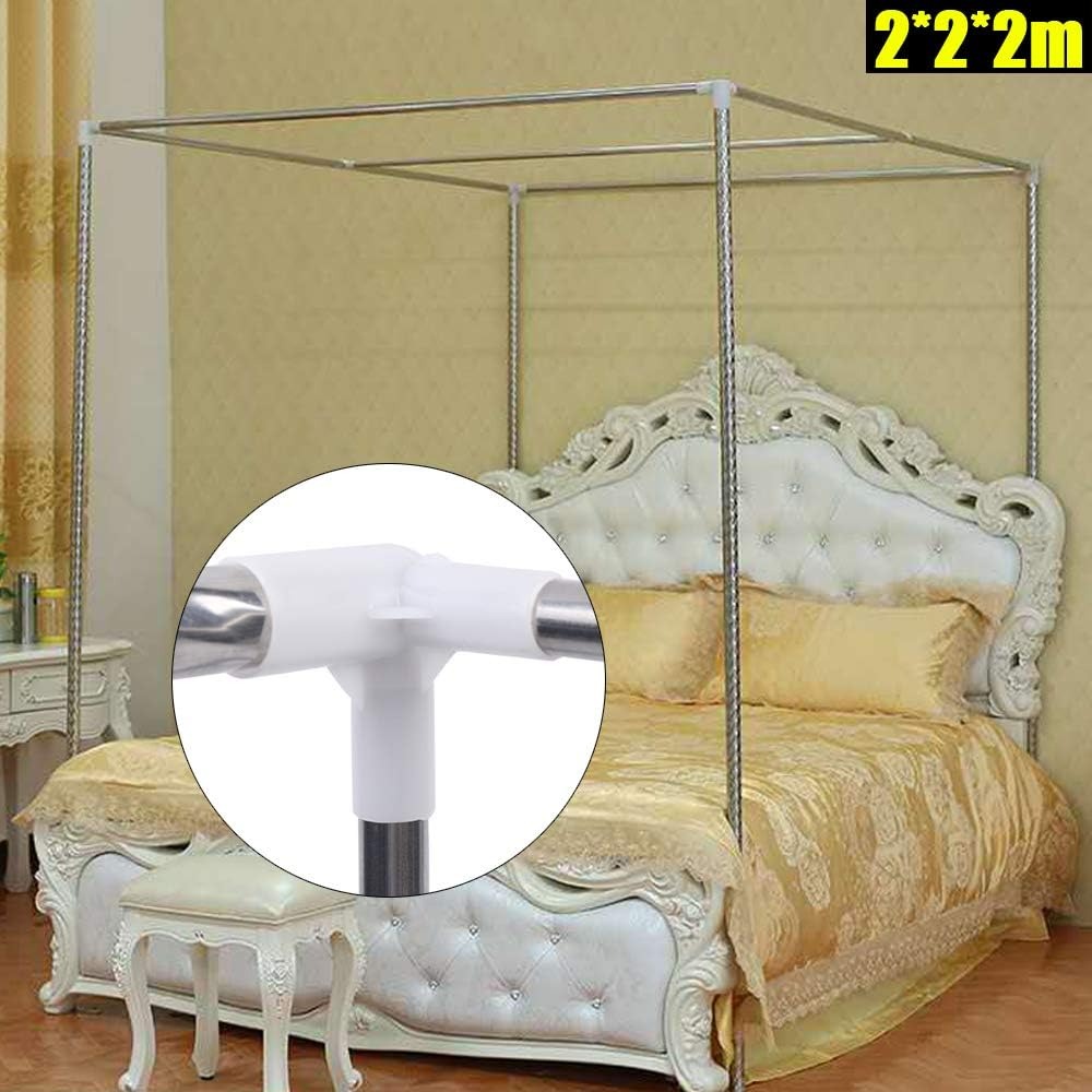 ステンレス製キャノピーベッドフレームポストメタルベッド四隅ベ - Canopy Bed Frame Metal Queen のレビューと価格