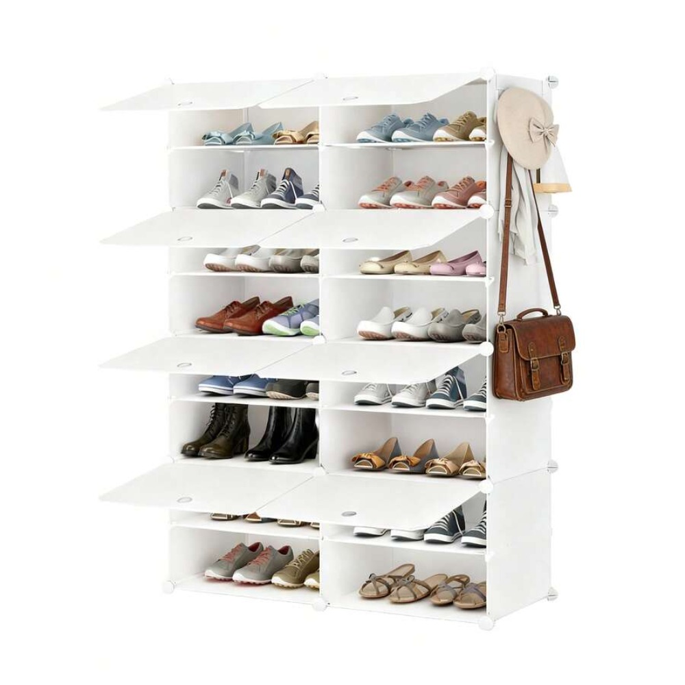 8段式シューズ収納キャビネット（扉付き）、積み重ね可能・取り - Shoe Rack Cabinet Narrow Entryway のレビューと価格