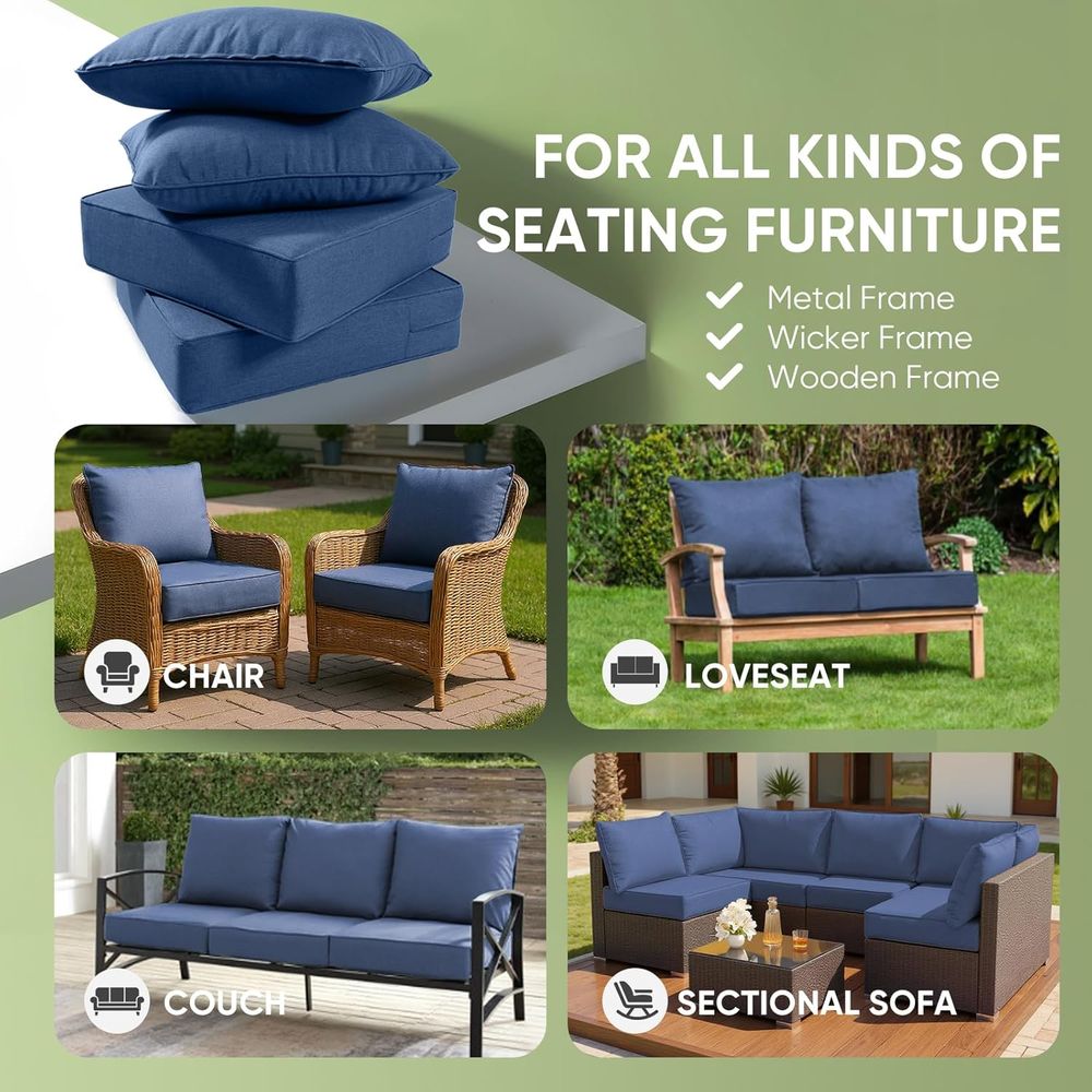 屋外用家具クッション、厚さ6インチのシートクッション、防水2 - Outdoor Furniture のレビューと価格